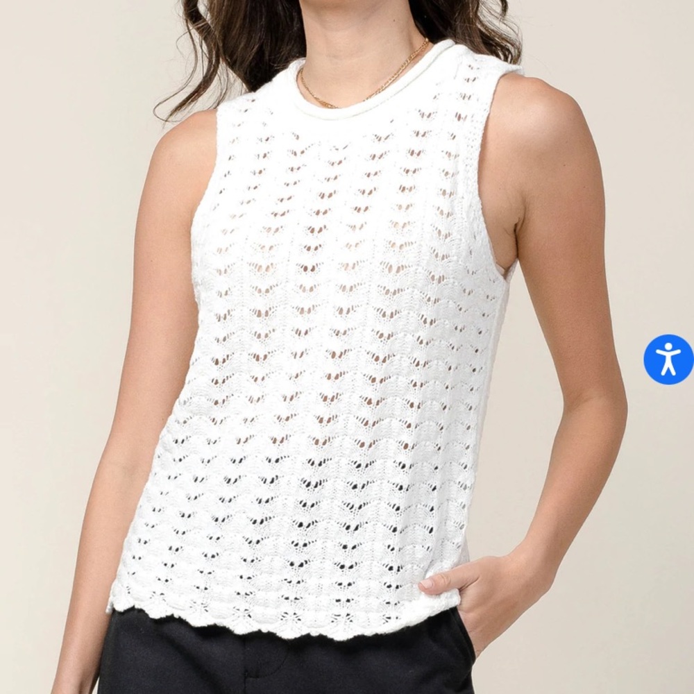 Greylin Gigi Crochet Knit Tank in Peach